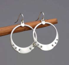 Brass silver dangle earring, Handmade Jewelry Manufacturer